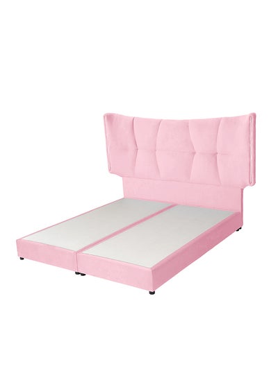 Buy Al Malk | Velvet Bed Frame - Light Pink in Saudi Arabia