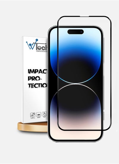 اشتري 5D Tempered Glass Full Glue Premium Screen Protector For Apple iPhone 14 Pro Clear/Black في السعودية