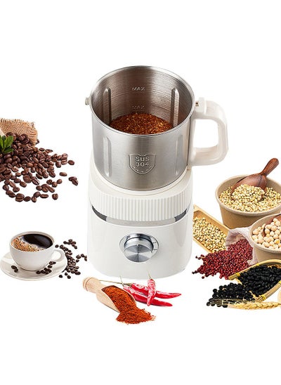 Buy Electric Grinder, 800g Stainless Steel Coffee-Bean Grinder Stainless Steel, for Spices, Herbs, and Nuts Grinding and Coffee CR-0429 White in Saudi Arabia