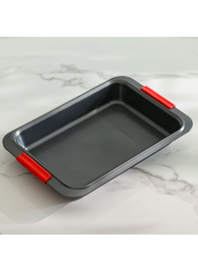 Buy Bake Me Happy Roaster Pan With Silicone Handle Carbon Steel 0.8Mm 39.5X27X6Cm in UAE