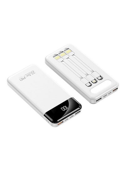 اشتري Mobile Power,20000mah,20W PD QC 3.0 Fast Charging Portable Charger with Its Own Cable,Battery Pack with 4 Inputs,Compatible with Smartphones/Tablets(White) في السعودية