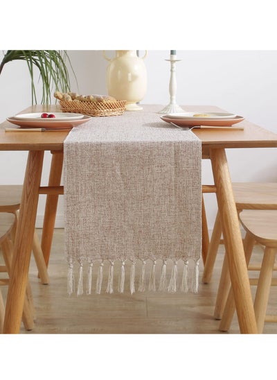 اشتري Table Runner Boho Style, Rustic Handmade Rustic Table Runner, 72 Inches Long Coffee Table Runner for Dining Party Holiday, Decorative for Home Dining Tea Kitchen (13*72 Inch) في الامارات