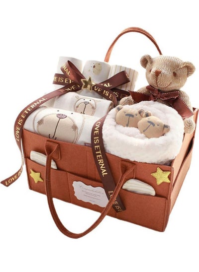 اشتري Newborn Gift Set for Baby Boy＆Girl Infant Gift Set Baby Gifts Premium Cotton Baby Clothes Accessories Set Fits Newborn to 3 Months (Bear) في السعودية