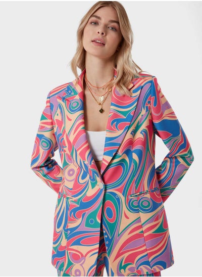 Buy Printed Button Detail Jacket in UAE