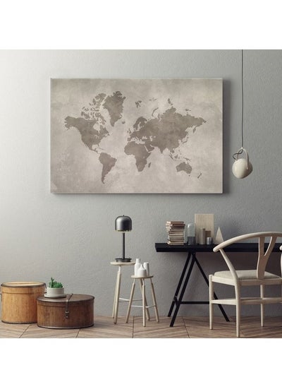 Buy Home Gallery world map isolated concrete Printed canvas wall art in Egypt