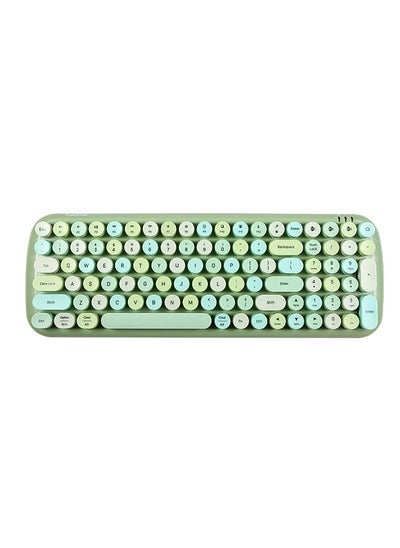 Buy Portable BT Wireless Keyboard Mixed Color 100 Key Circular Keycap for Phone/Tablet/Laptop Green in Saudi Arabia