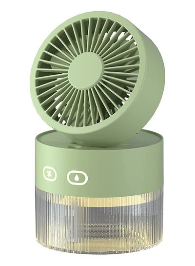 Buy Foldable Small Desk Fan with Cool Wind Humidification Spray USB Battery Powered Vortex Fan Three-Speed Powerful Airflow 60° Rotation Home Office Bedroom Desktop Silent Fan (Green) in Saudi Arabia