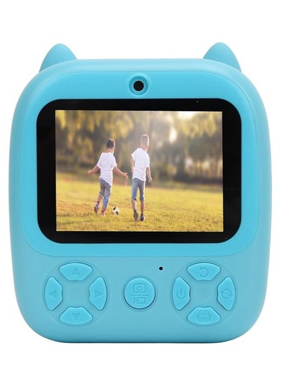 اشتري Kids Digital Print Camera, 1080P HD Dual Len Support Selfie Video Timer Games Fill Light DIY Coloring, 2.8" IPS Color Screen for Boys, Girls (Sky Blue) في الامارات