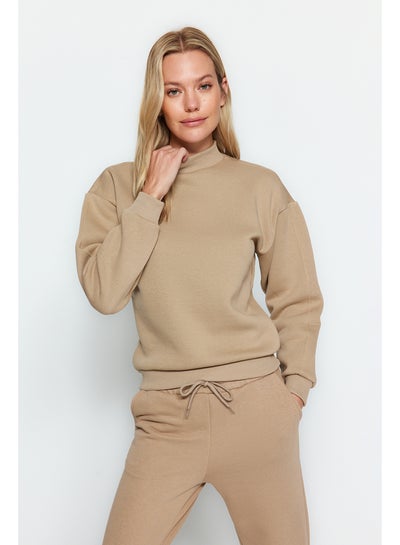 اشتري Mink Thick, Fleece Inside, Standing Collar Relaxed/Comfortable, Knitted Sweatshirt TWOAW20SW0584 في مصر