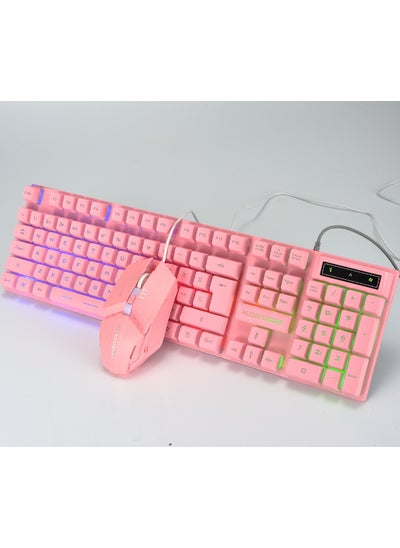 Buy GTX300 Gaming Keyboard and Mouse Set with Colorful Backlight G103 single keyboard pink + Mouse in Saudi Arabia