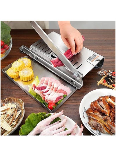 Buy Home Use Manual Meat And Vegetable Slicer Machine Slicer Tool Silver in Saudi Arabia