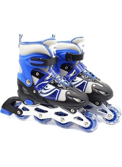 Buy Skating shoes single row - adjustable roller skate shoes, blue in Egypt