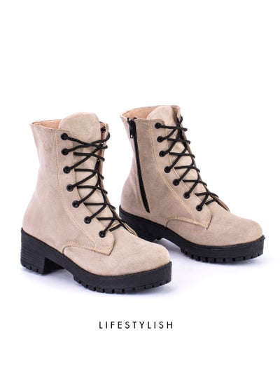 Buy Lifestylish Beada E-17 with His Hand Stylish suede by Ligament - Beige in Egypt