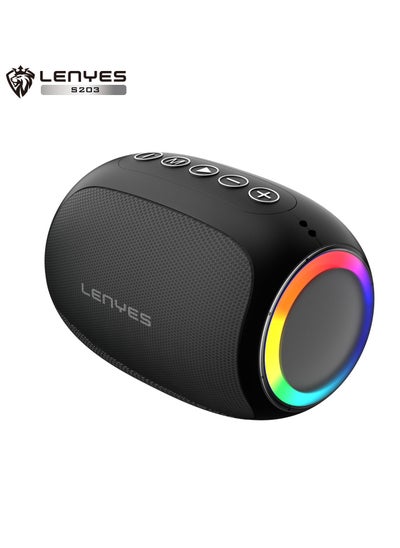 Buy Lenyes S203 Wireless Speaker with Quality Desom HI-F and Wireless V5.0,Support FM/TWS/AUX/USB/TF/BT with 7-color lighting in UAE