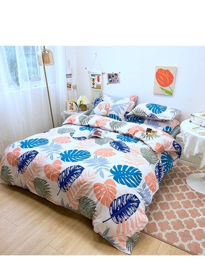 Buy 4-piece Bedding Set Microfiber Soft Quilt Set With 1 Quilt Cover 1 Flat Sheet And 2 Pillowcases 2.2m Bed（220*240cm） in UAE