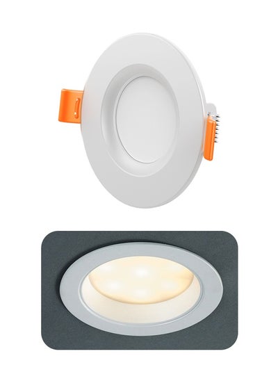 Buy LED Recessed Ceiling Lights IP44 3000K Warm White 10W Round Cut 12 X 2.5 Cm Φ110mm Ultra Slim LED Downlights Ceiling For Living Room, Bedroom, Kitchen, Bathroom, Balcony, Office And More, Not Dimmable in UAE