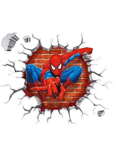 اشتري Spiderman Wall Stickers DIY Removable Spiderman Children Themed Art Boy Room Wall Sticker Bedroom Nursery Playroom Decoration Wall Stickers في السعودية