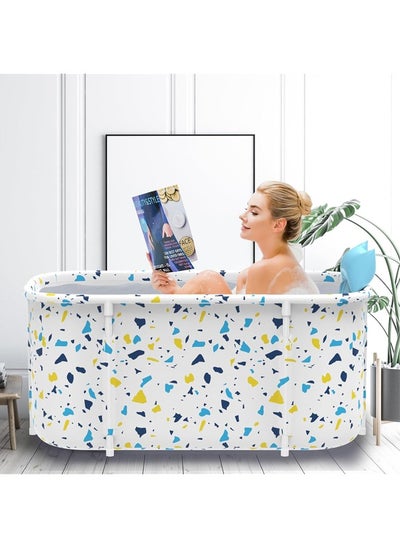 اشتري Portable Bathtub Kit, Foldable Soaking Bathtub for Adults, Freestanding Bathtubs, Hot Bath Tub, Ice Bath, Family Bathroom SPA Tub (White) في السعودية