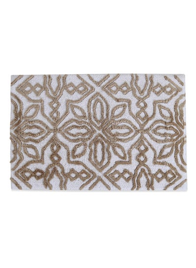 Buy Lombardi Bath Mat, White & Gold - 60x45 cm in UAE