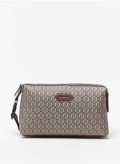 اشتري Men's All-Over Monogram Print Pouch with Zip Closure في السعودية