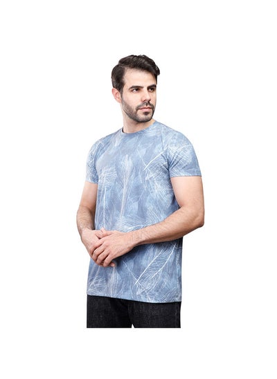 اشتري Coup Printed T-Shirt For Men - Regular Fit - Blue - Multi color في مصر