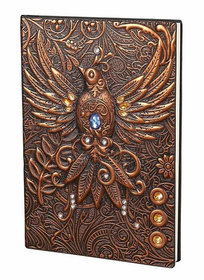 Buy Vintage Leather Travel Lined Ruled Hardback Diary Embossed Writing A5 Notepad - 200 Pages, Unique Birthday Anniversary Gift in Saudi Arabia