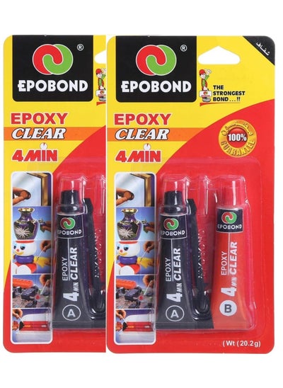 Buy Epobond Epoxy Clear Adhesive 2 Tubes - 26.4g 2 Pieces in Egypt