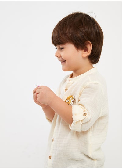 اشتري Grandad Collar Long Sleeve Baby Boy Shirt في مصر