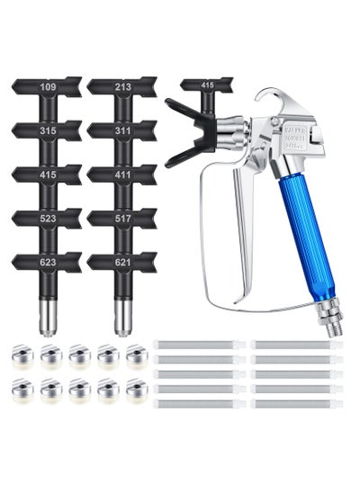 Buy 17 Pcs Airless Paint Sprayer Gun Set with Nozzle Guard, Spray Tips, and Filters for Airless Spraying Machines, Paint Accessories in Saudi Arabia