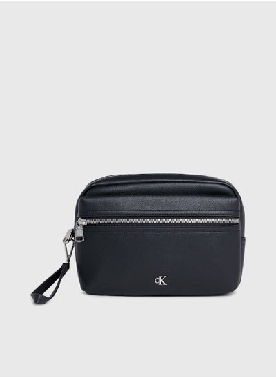 Buy Unisex Monogram RFID Pouch - faux leather, Black in UAE