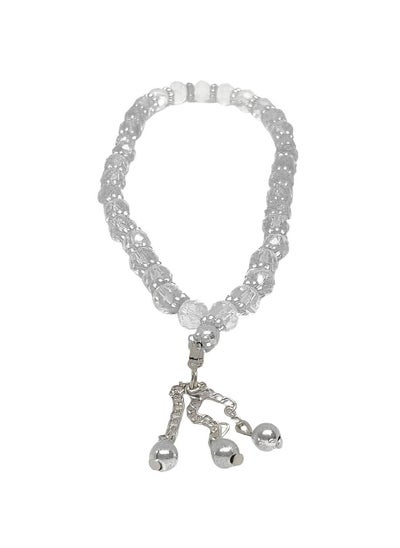 Buy Crystal tasbih white Beads with Metal Tassel Crystal Prayer Beads in Egypt