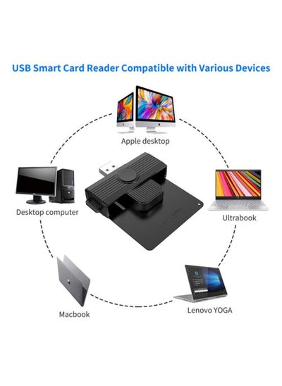 Buy USB Smart Card Reader, Portable CAC Smart Card Reader, Universal Access Card Adapter for (CAC/Electronic ID/IC Bank/Health Insurance Card Compatible with Windows XP/Vista/7/8/11, Mac OS in Saudi Arabia