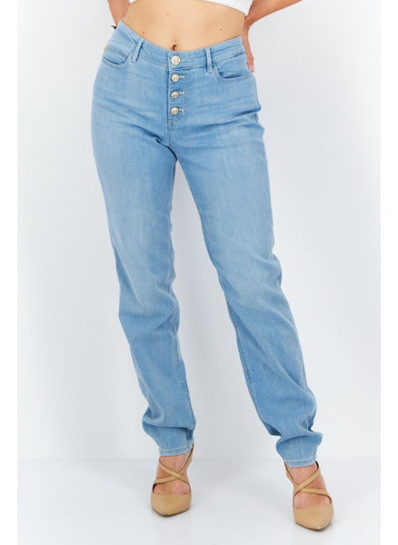 اشتري Women Skinny Fit Washed Denim Jeans, Blue في الامارات