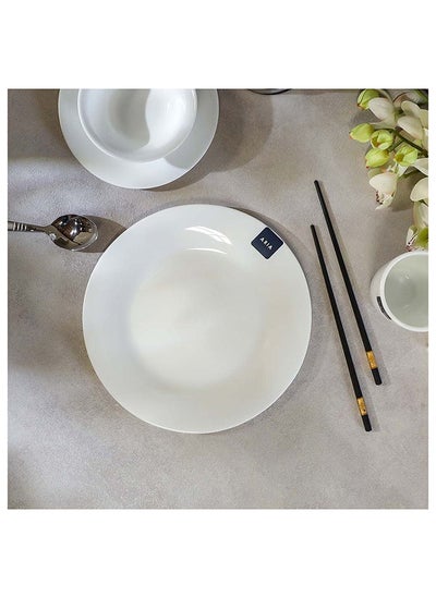 اشتري Aria Opal Dinner Plate For Dining Kitchen 25.5 Cm White في الامارات