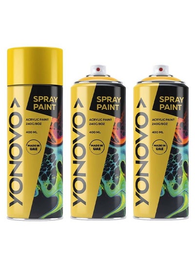 Buy Pack of 3 Spray Paints - Gold in Saudi Arabia