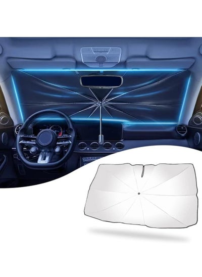 Buy Car Umbrella Sun Shade Cover Nano 5-Layer Block UV Reflector+Handy Windshield Sun Shade for Most Cars SUV Truck One of The Fastest Cooling and Sun Protection Car Sun Shade in UAE