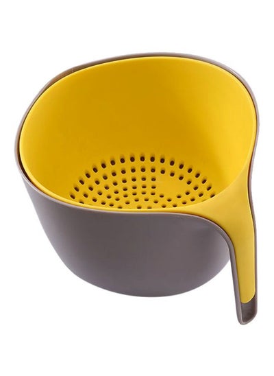 Buy 2 Piece Colander Set Grey/Yellow in UAE