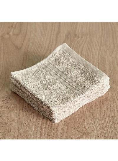 Buy Essential 4-Piece Carded Face Towel Set 30 x 30 cm in UAE