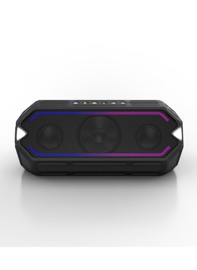 Buy Hydra Boom Wireless Bluetooth Speakers, USB Type-C Rechargeable, 100-foot wireless range, Qi Charging, Stereo Speaker with LED Lights, IP67 Floats in Water, Voice Assistant,16 Hour Playtime, Black in Saudi Arabia