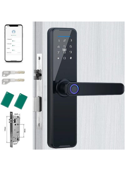 Buy Electronic Fingerprint Door Lock, Unlock with Fingerprint, Code, Card,Key.Unlock Smart Digital Handle Lock for Tuya in Saudi Arabia