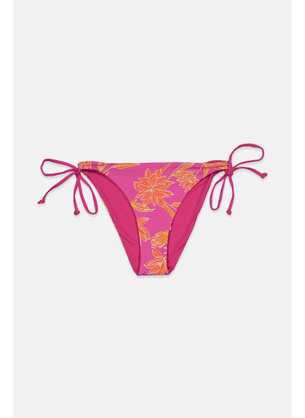 Buy Women Printed Bikini Bottom, Pink Combo in Saudi Arabia