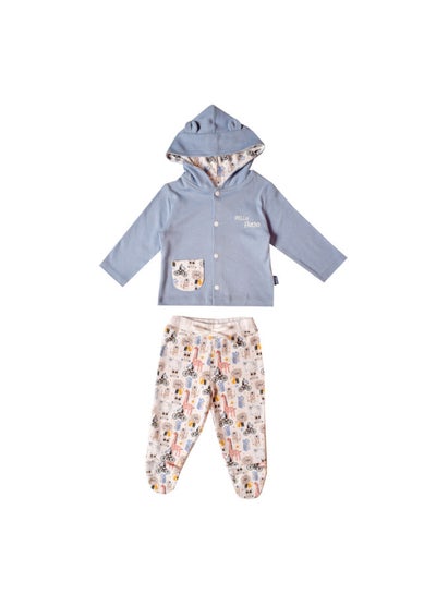 Buy High Quality Cotton Blend and comfy Pajama Set " Hooded T-Shirt & Printed Pants " in Egypt