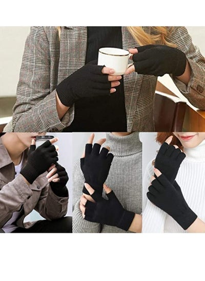 Buy Women half fingers gloves girly mobile , winter wool gloves in Egypt