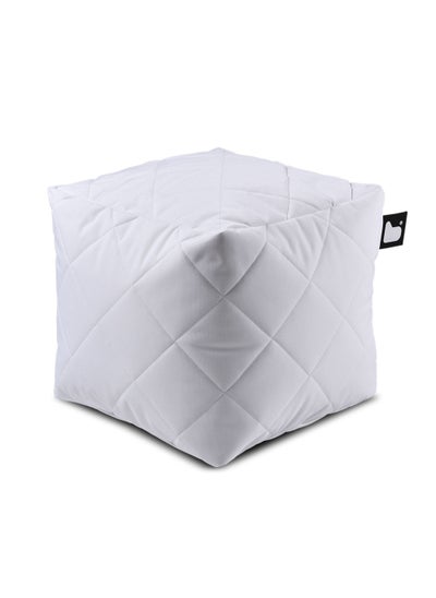 Buy Chair | Quilted Bean Bag Box Polyester - White in Saudi Arabia