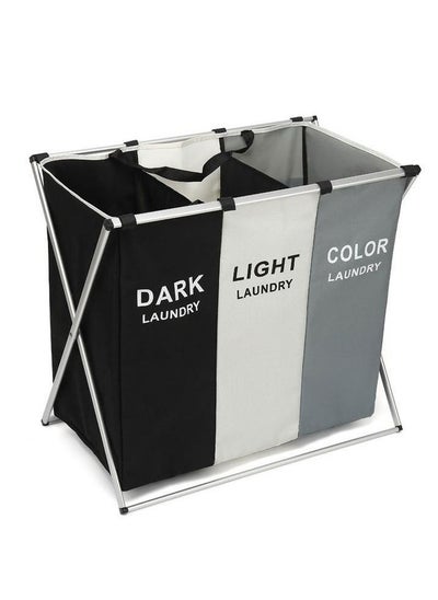 Buy 3-Grid Dirty Cloth Laundry Basket Storage in Saudi Arabia