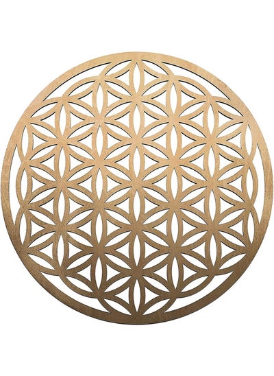 اشتري 12 Flower of Life Seed of Life home decor wooden wall art sacred geometry art sculpture wall decorations chakra banner crystal grid Gold في الامارات