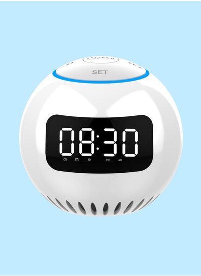 Buy M MIAOYAN Spherical wireless bluetooth speaker mini computer mobile phone audio overweight subwoofer portable small steel gun outdoor alarm clock White in Saudi Arabia