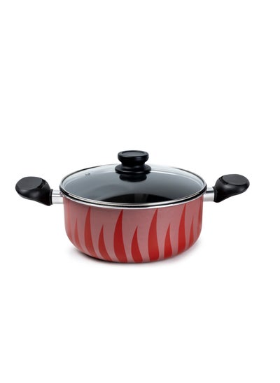 Buy SENSTAN Flame Design Non-Stick Casserole with Lid and, Stew Pot Suitable for Gas, Electric, Induction, and Ceramic Stove  - 20cm in UAE