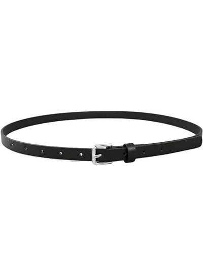 Buy Thin leather belt for women (black) in Egypt