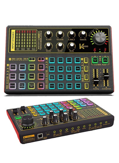 Buy Professional Audio Mixer K300 Live Sound Card And Audio Interface Sound Card With A Wide Range Of Dj Mixing Effects Vocoder And Led Lights Ideal For Streaming/Podcasting/Gaming/Recording/Youtube/Pc in Saudi Arabia